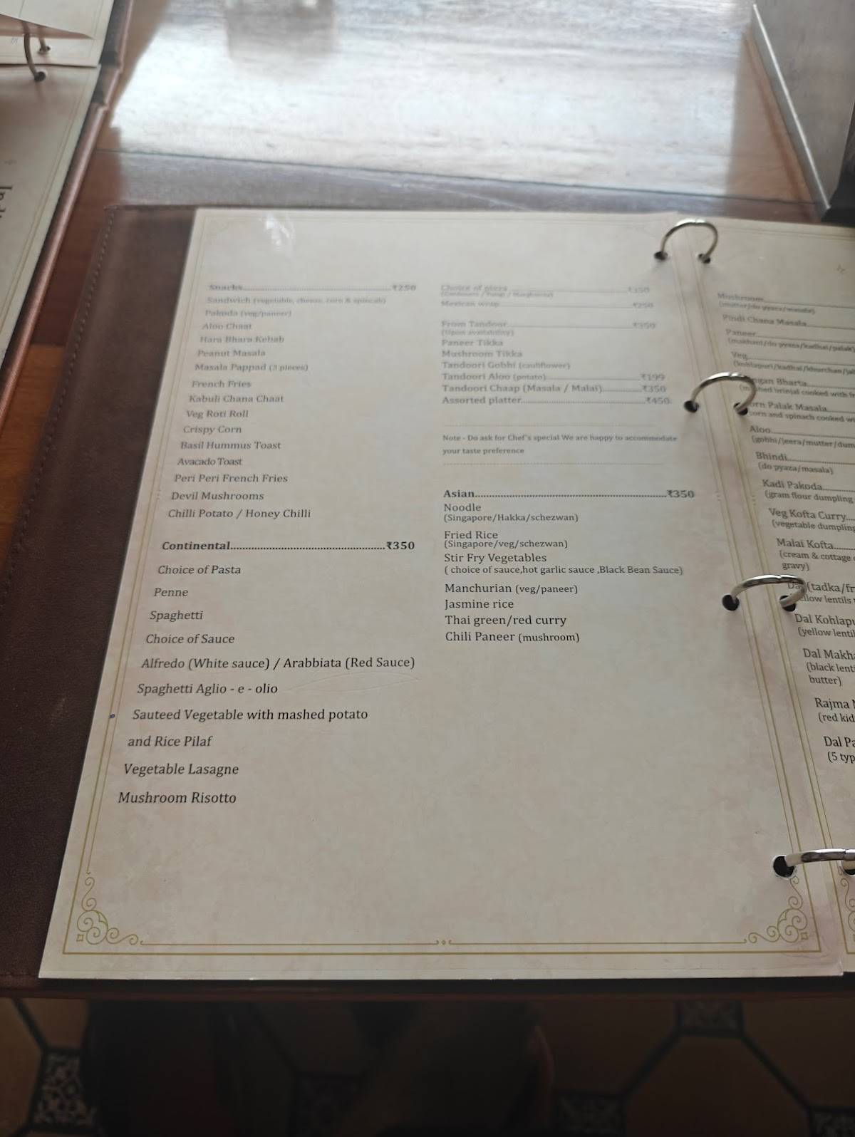 Las Brisas Rishikesh menu