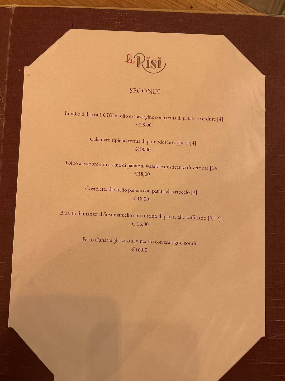Menu di Li Risi 