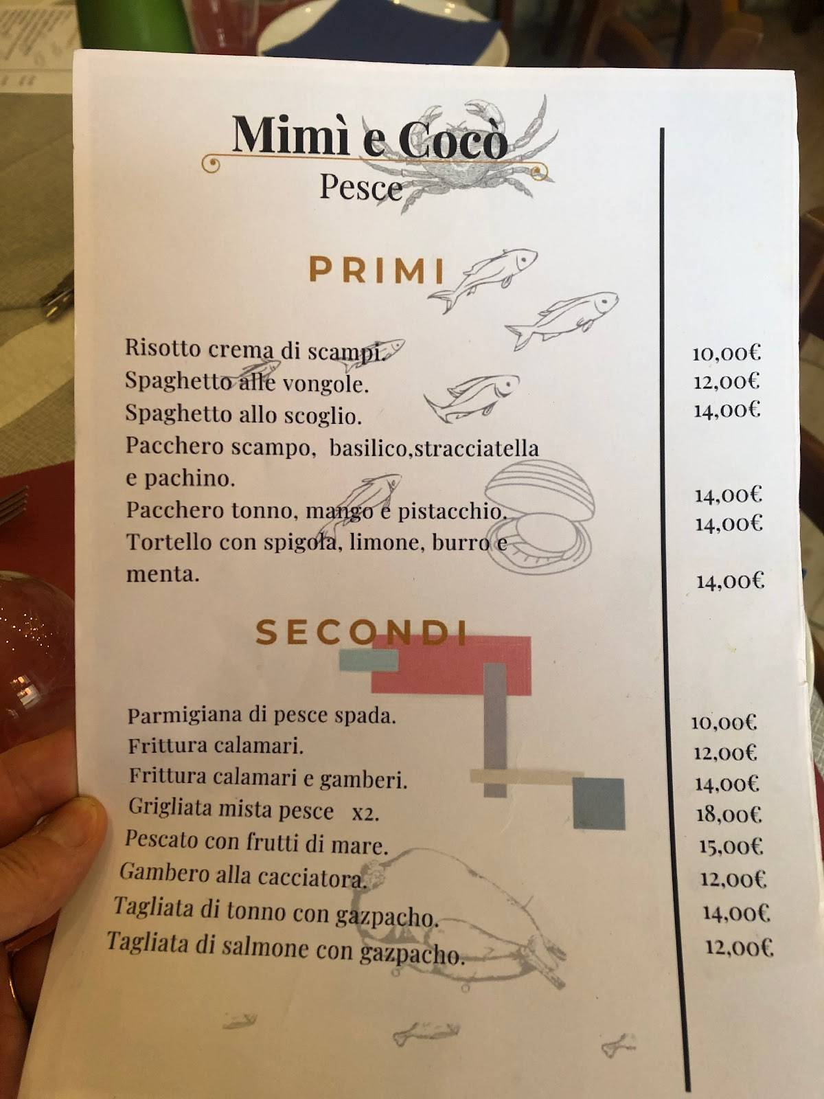 Menu di Mimì e Cocò 