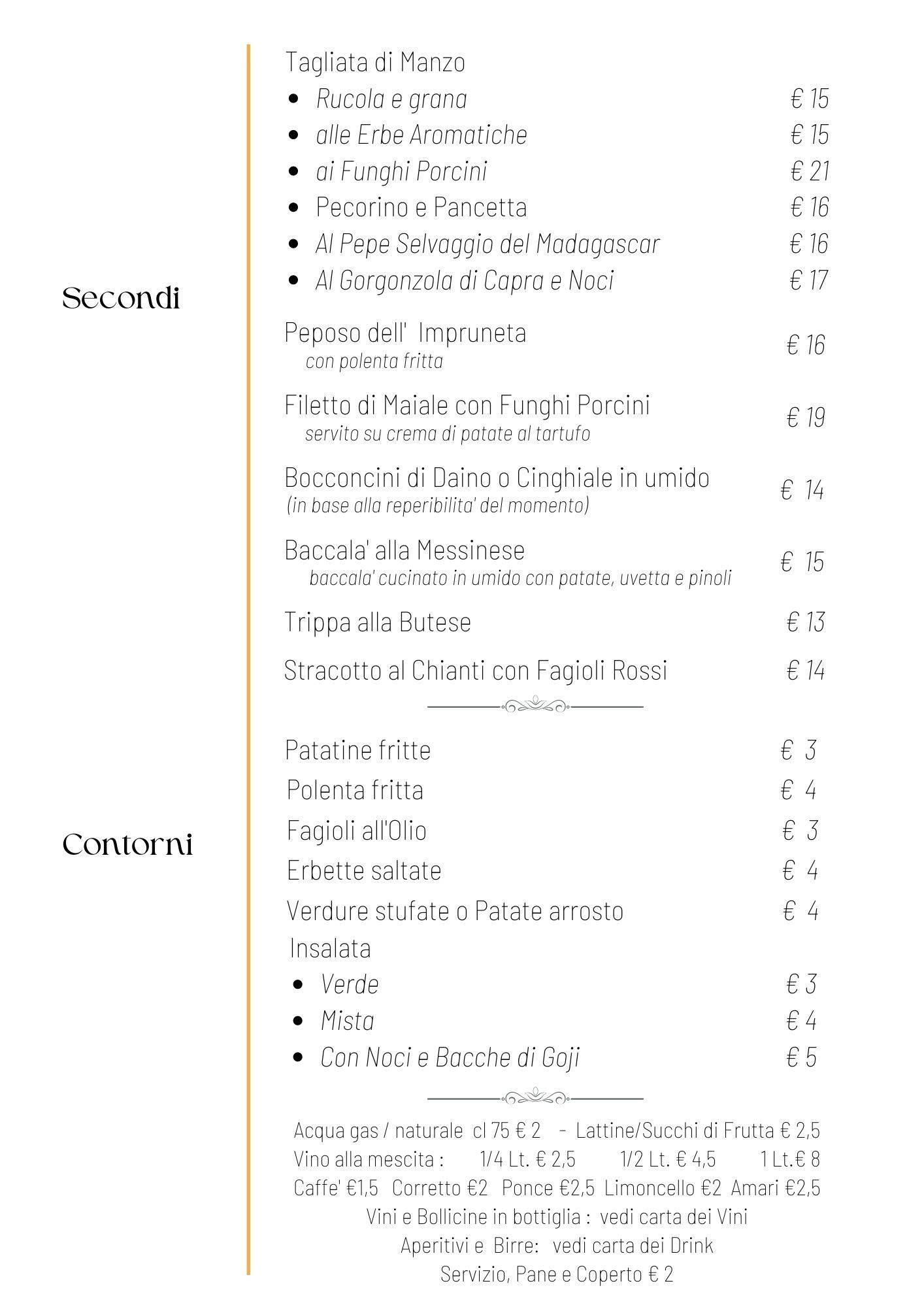 Menu di Osteria Ribè 