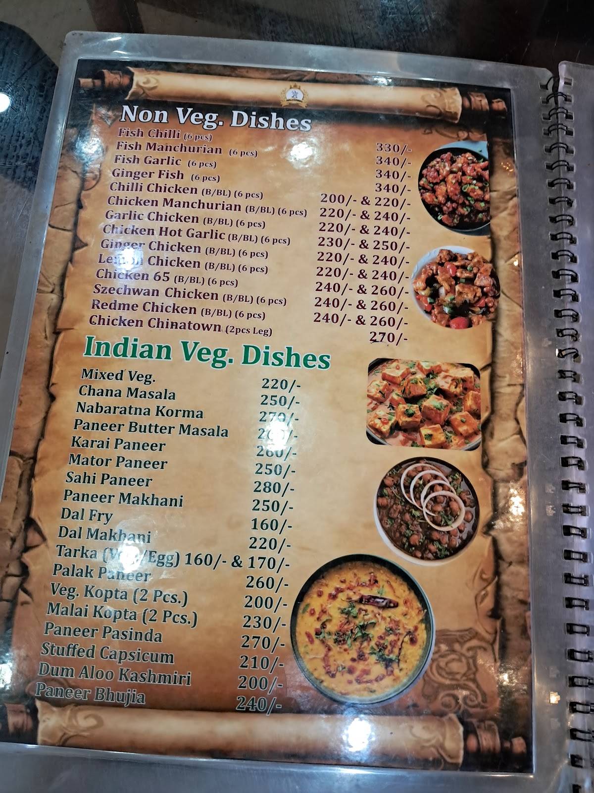 Raj Cabin menu