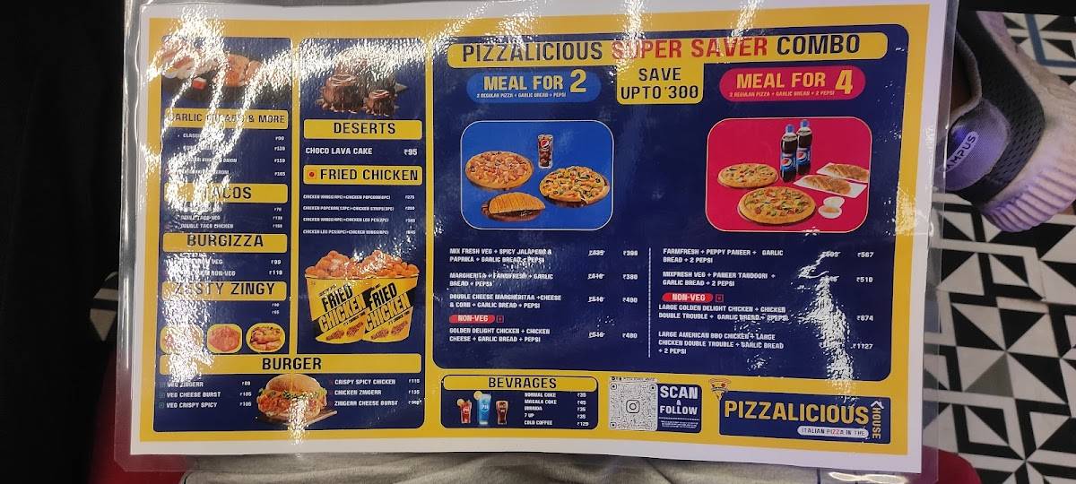 Pizzalicious House menu