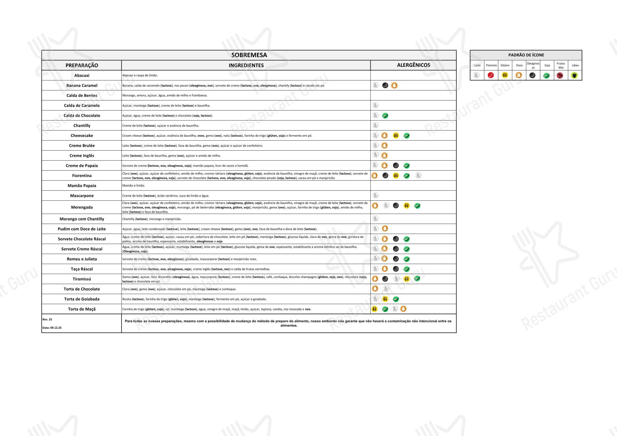 Ráscal Higienópolis em São Paulo - Takeaway Menu
