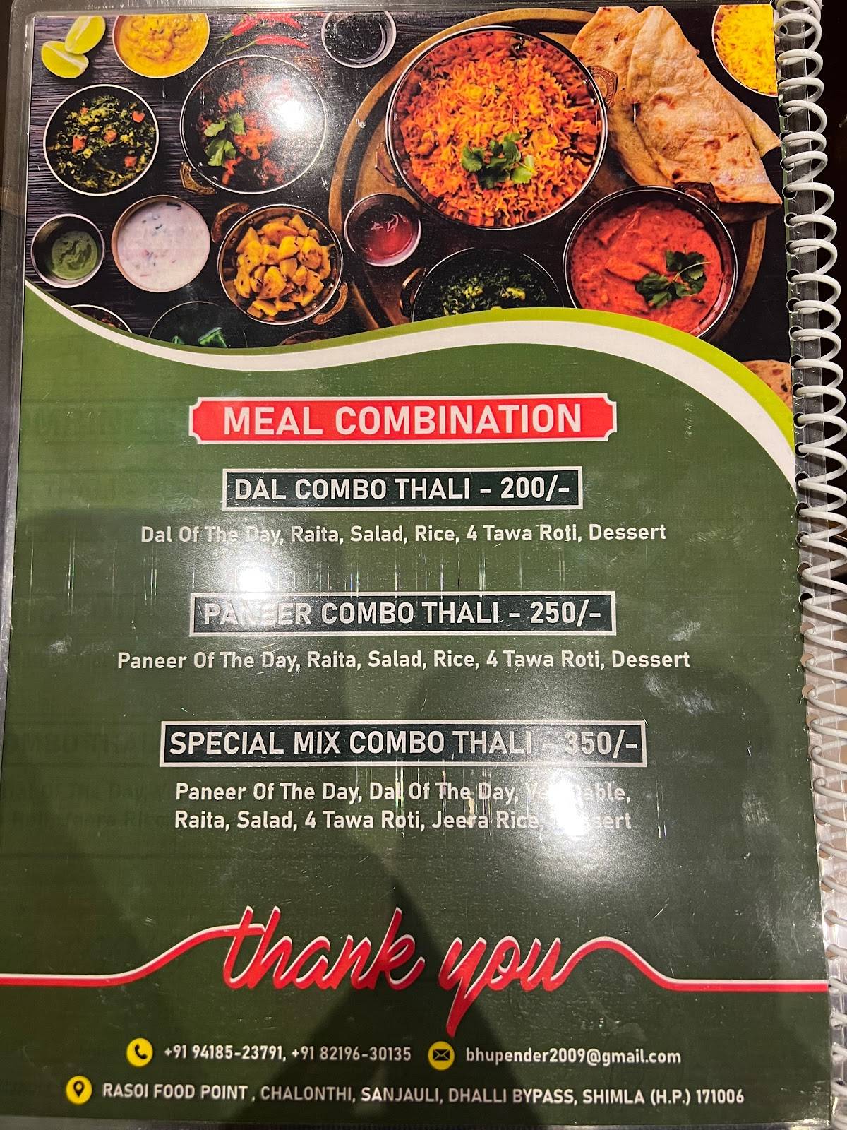 Rasoi Food Point menu