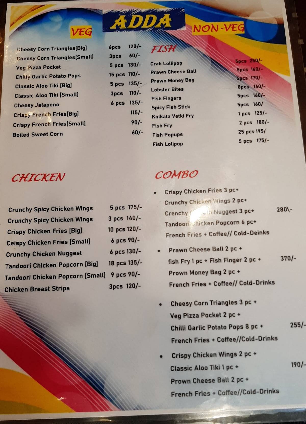 Adda menu