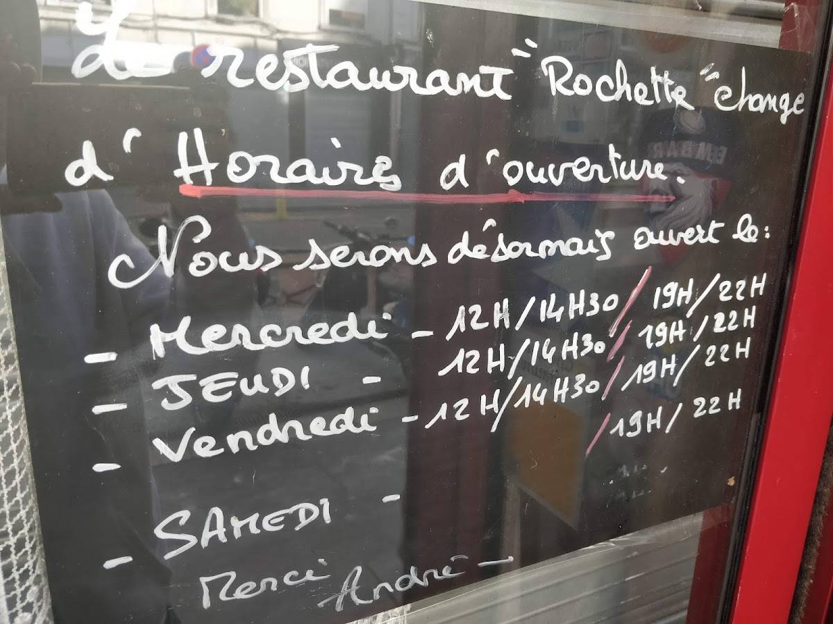 Menu de Chez Rochette