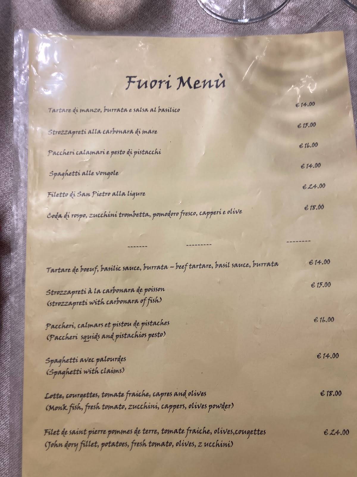 Menu di Chicco E Rosa 