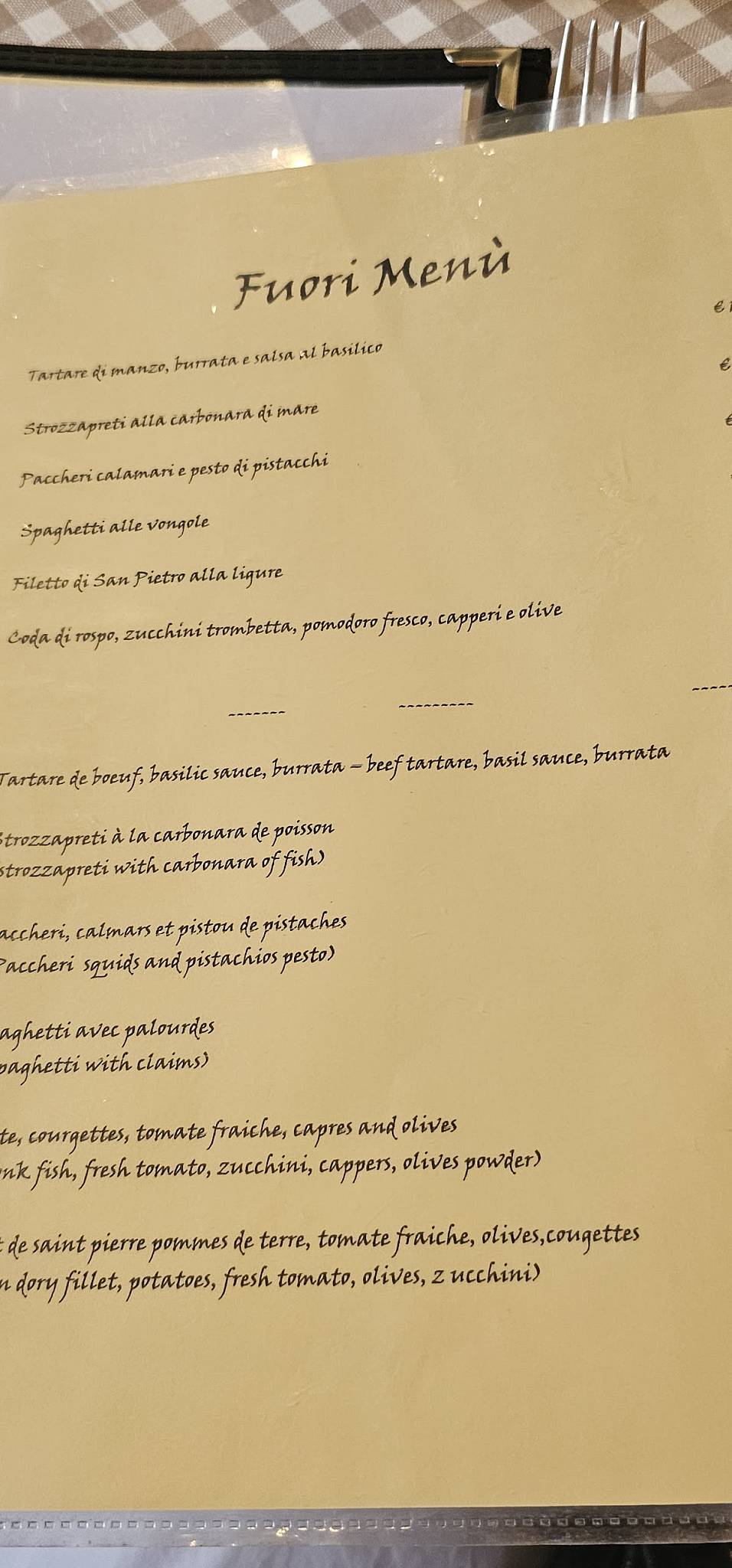 Menu di Chicco E Rosa 