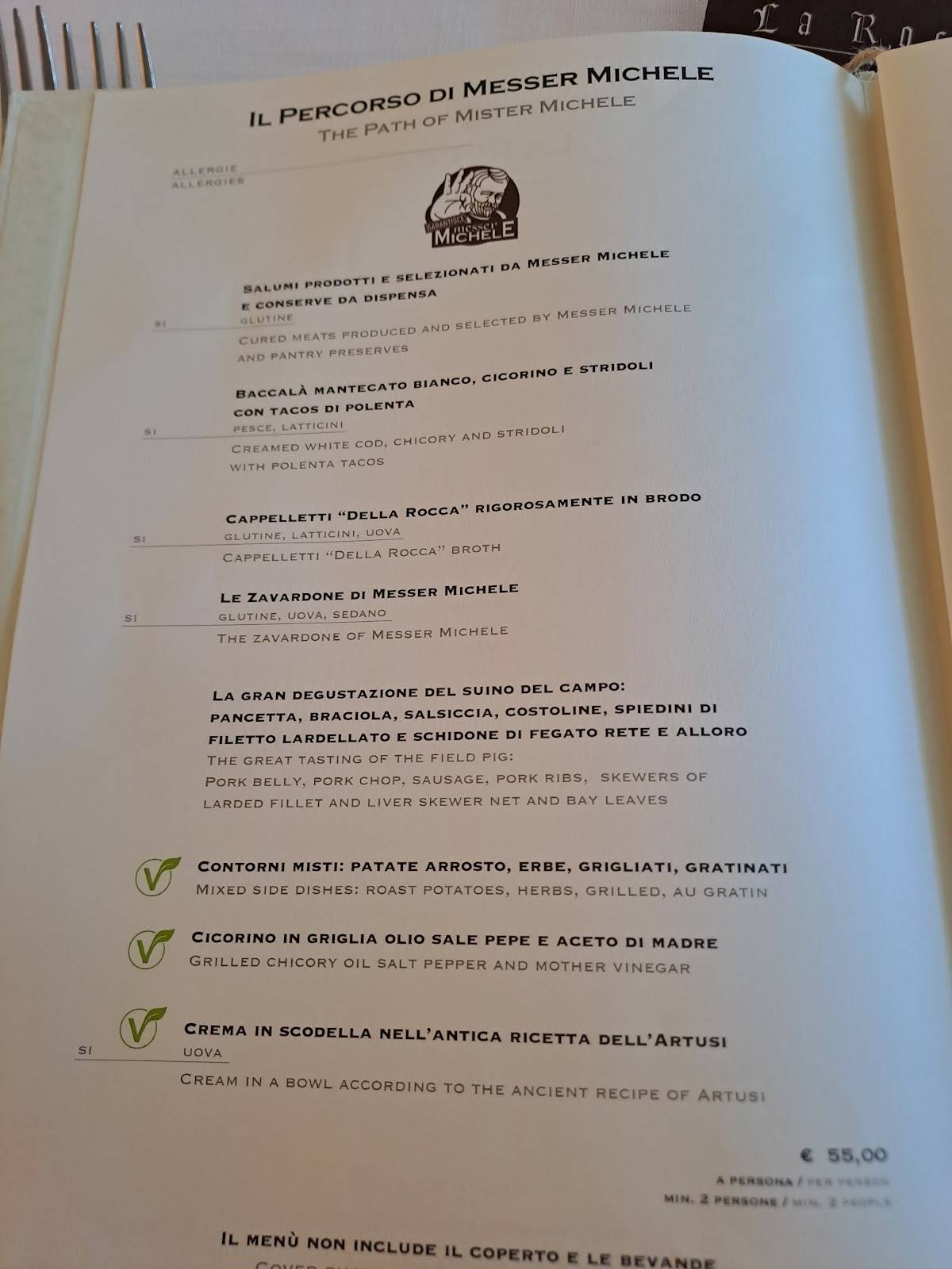 Menu di Ristorante La Rocca 