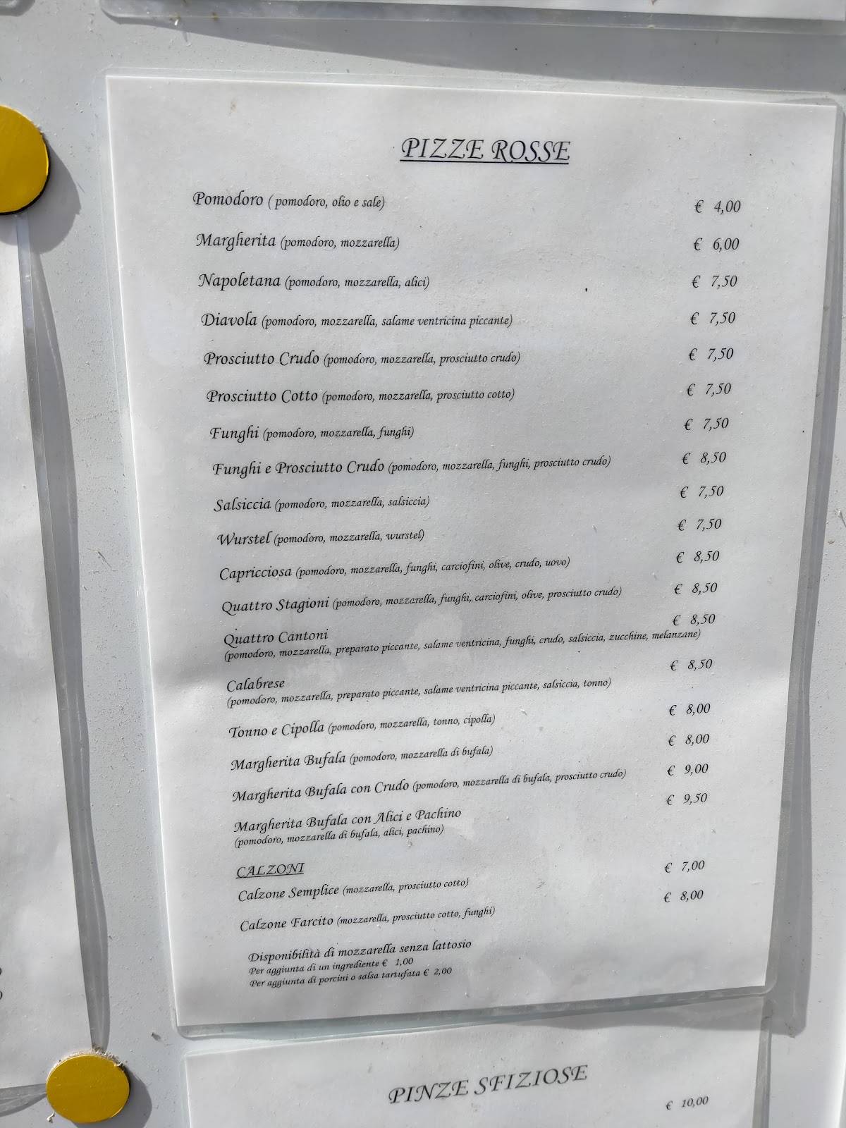 Menu di Ristorante Pizzeria Antica Roma 