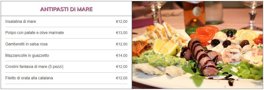 Menu di Ristorante Pizzeria Piazza Ricci 