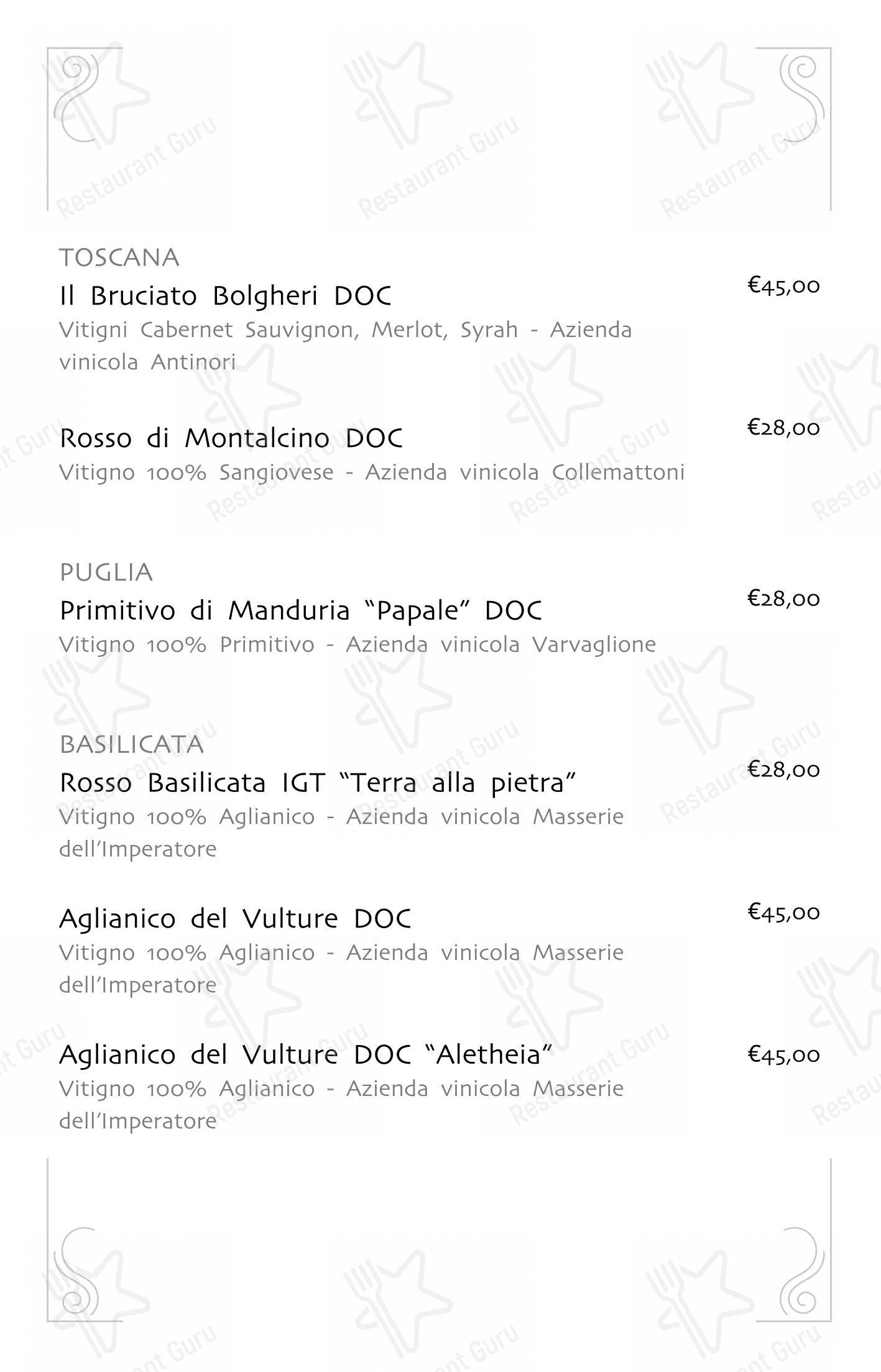 Menu pour Roccocò - 菜单