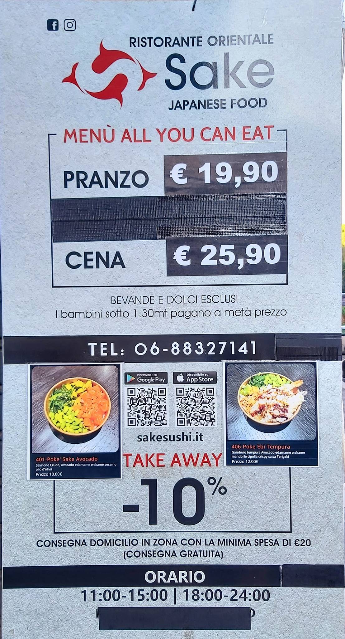 Menu de Ristorante Sake Sushi Roma