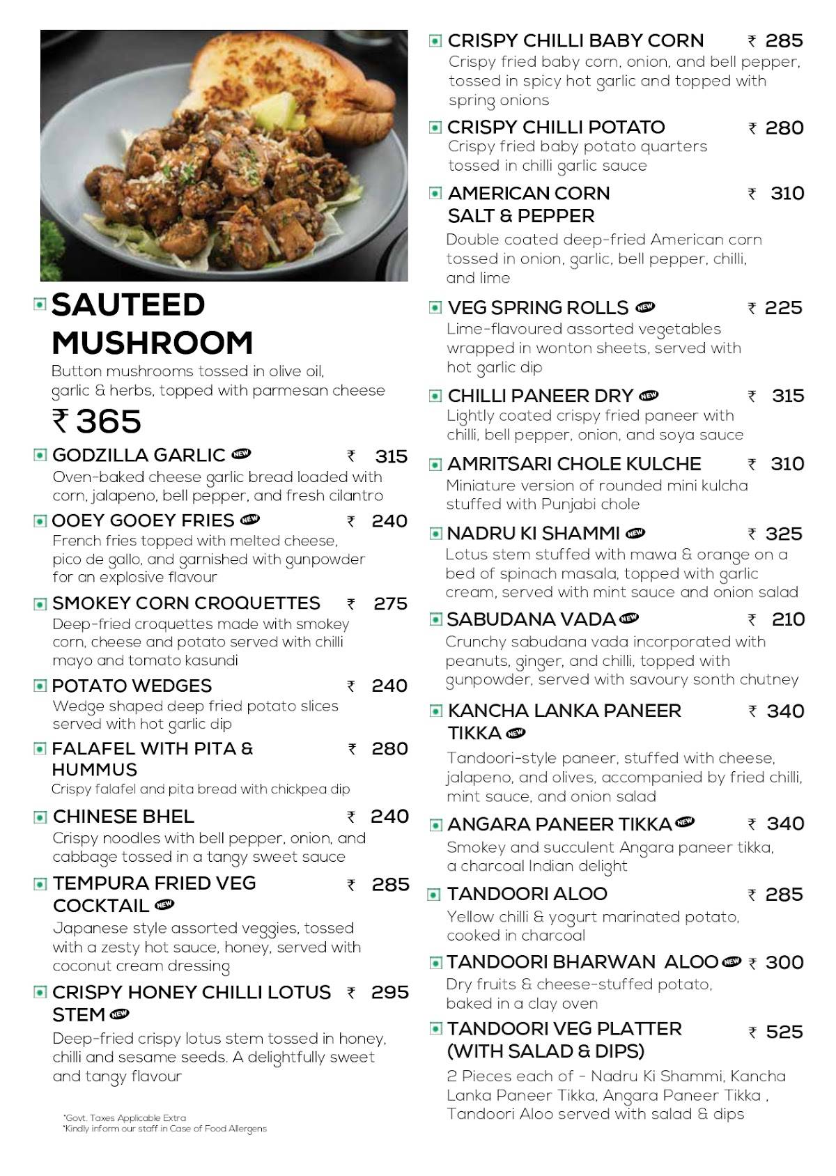 Chai Break Cafe & Bar menu