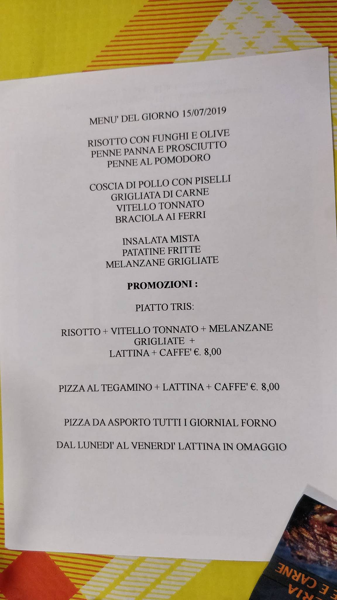 Menu di Roxybar Ristorante 
