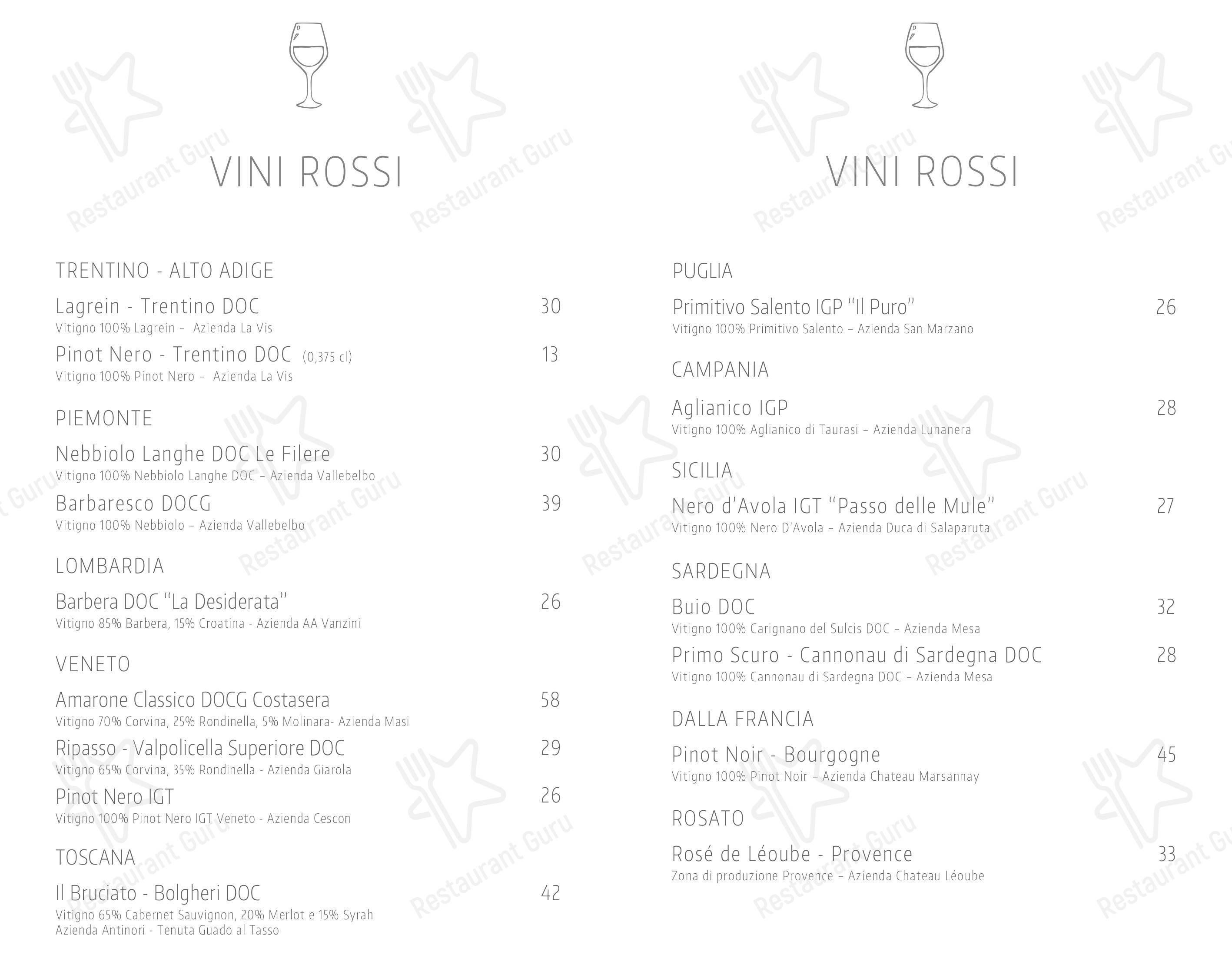 Menu pour Roccocò - Коктейльная карта