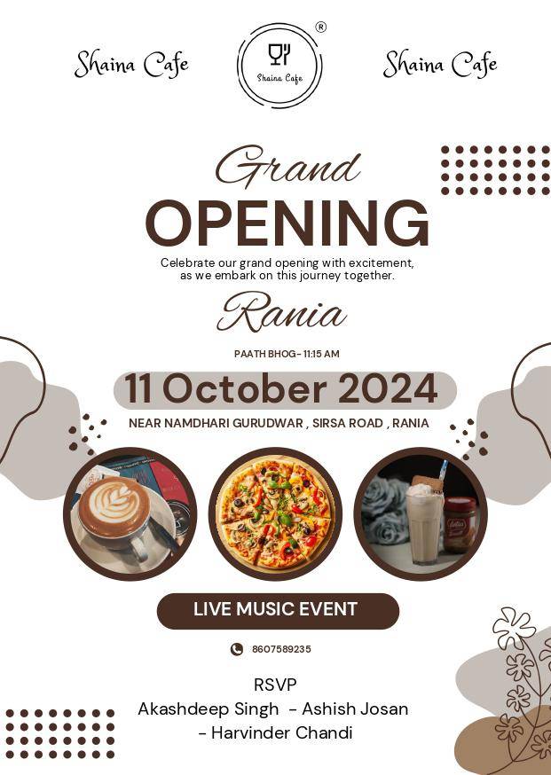 Shaina Cafe Rania menu