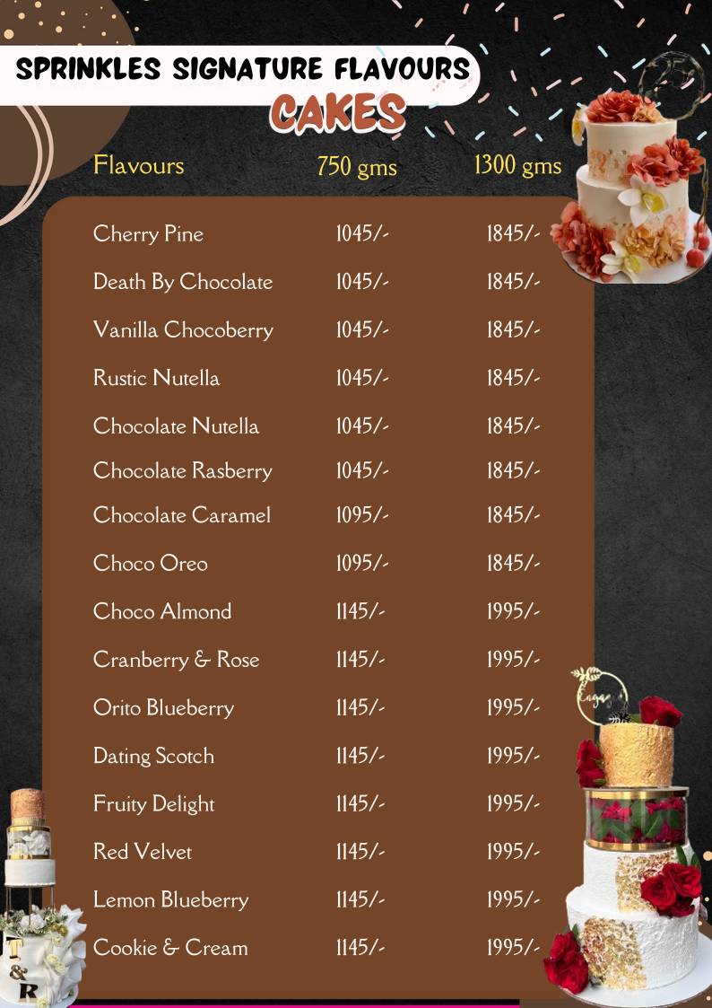 Sprinkles By Ruchi menu