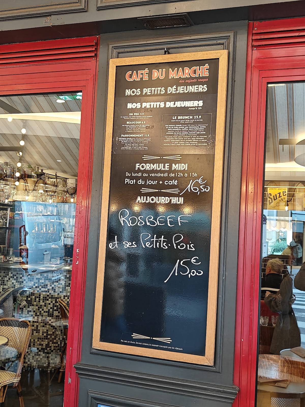 Menu de Café du Marché des Enfants Rouges