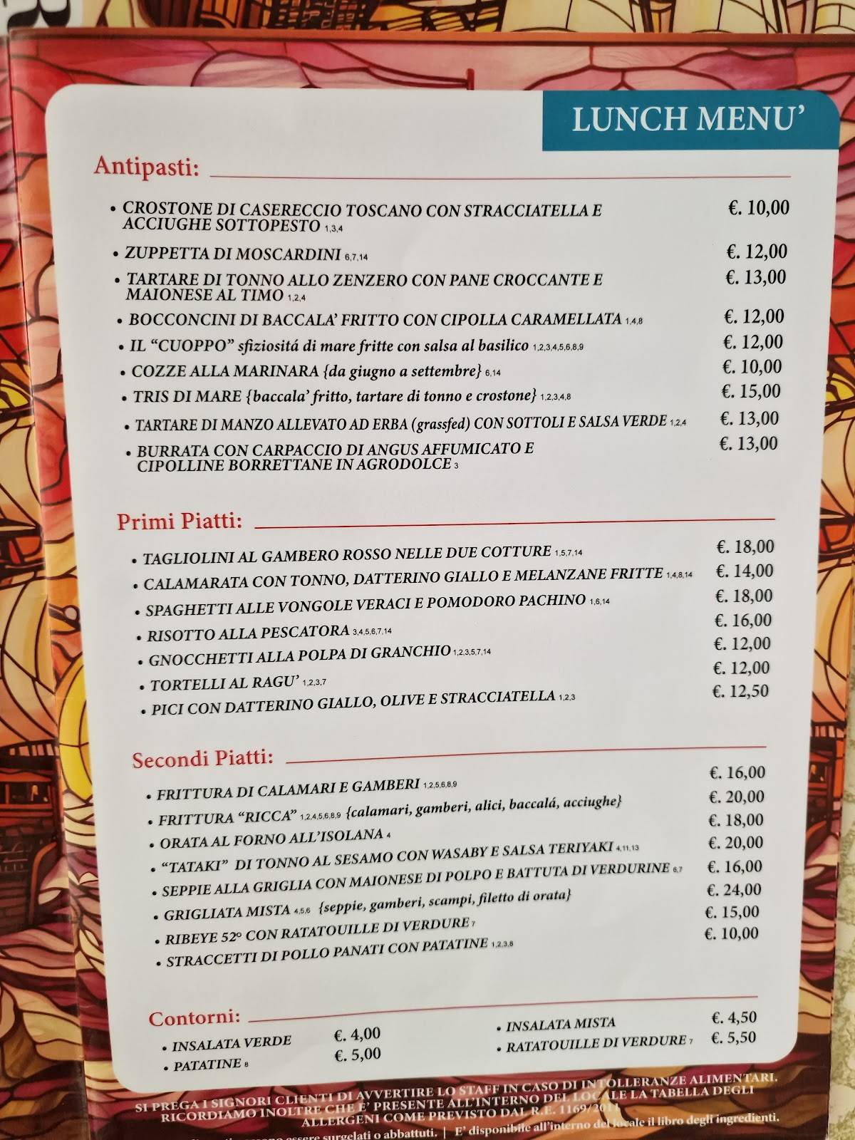 Menu di Caribia 