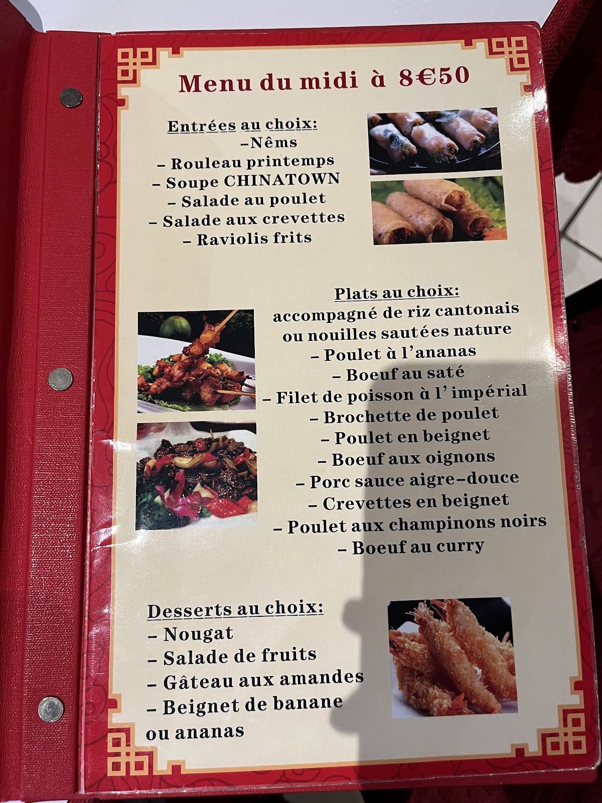 Menu de Chinatown-Li