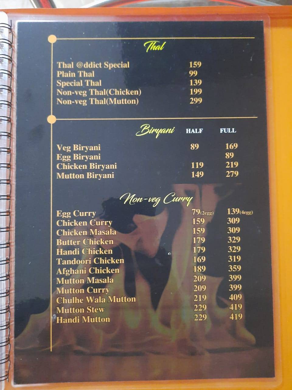 Food Addict Cafe & Restaurant menu