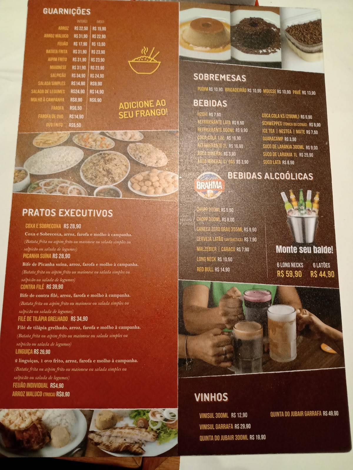 Frango Chic cardápio