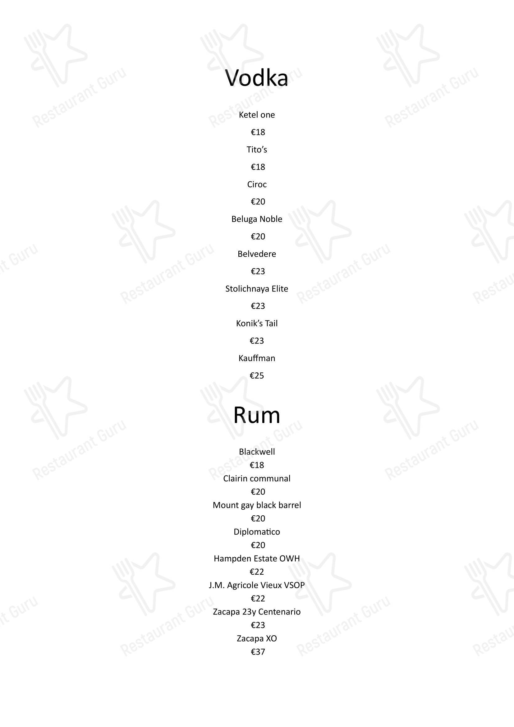 Menu bar per Il Bar della Musa pub & bar