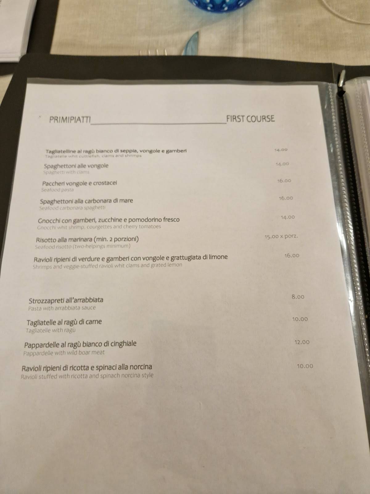 Menu di L’Angolo Ristorante 