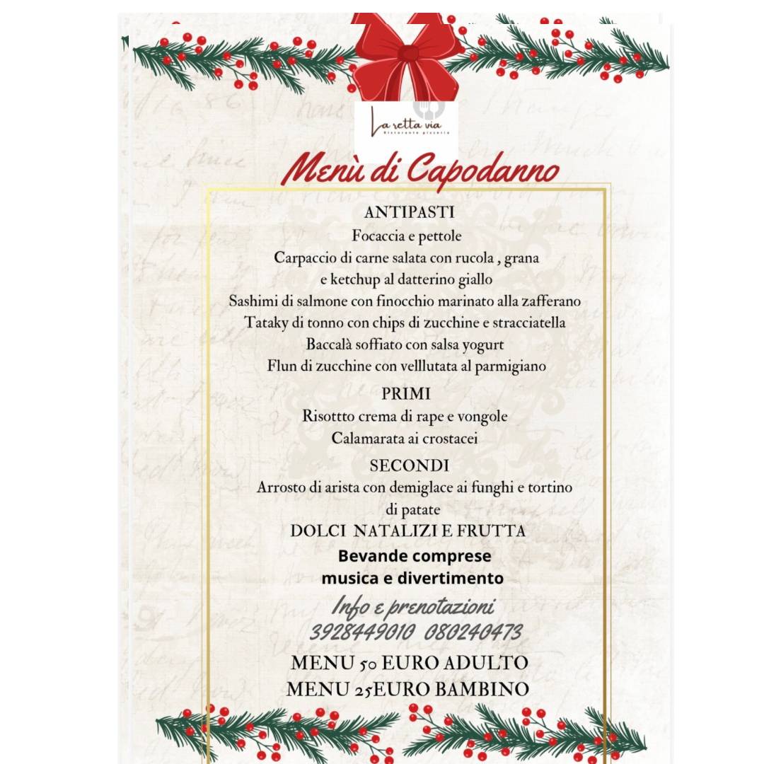 Menu di La Retta Via 