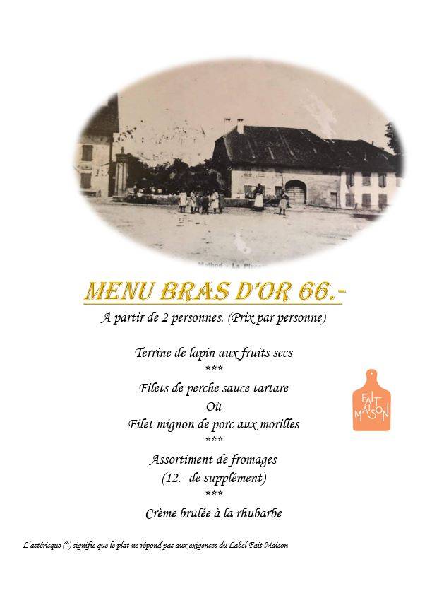 Menu di Le Bras d'Or 