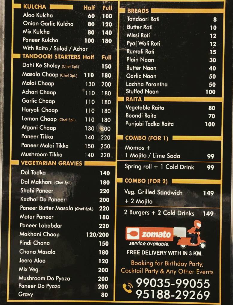 Mehfil menu