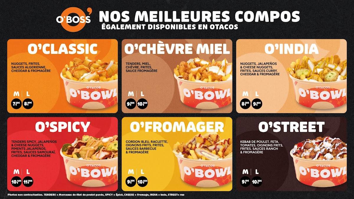 Menu de O'Tacos Rouen Rive Gauche