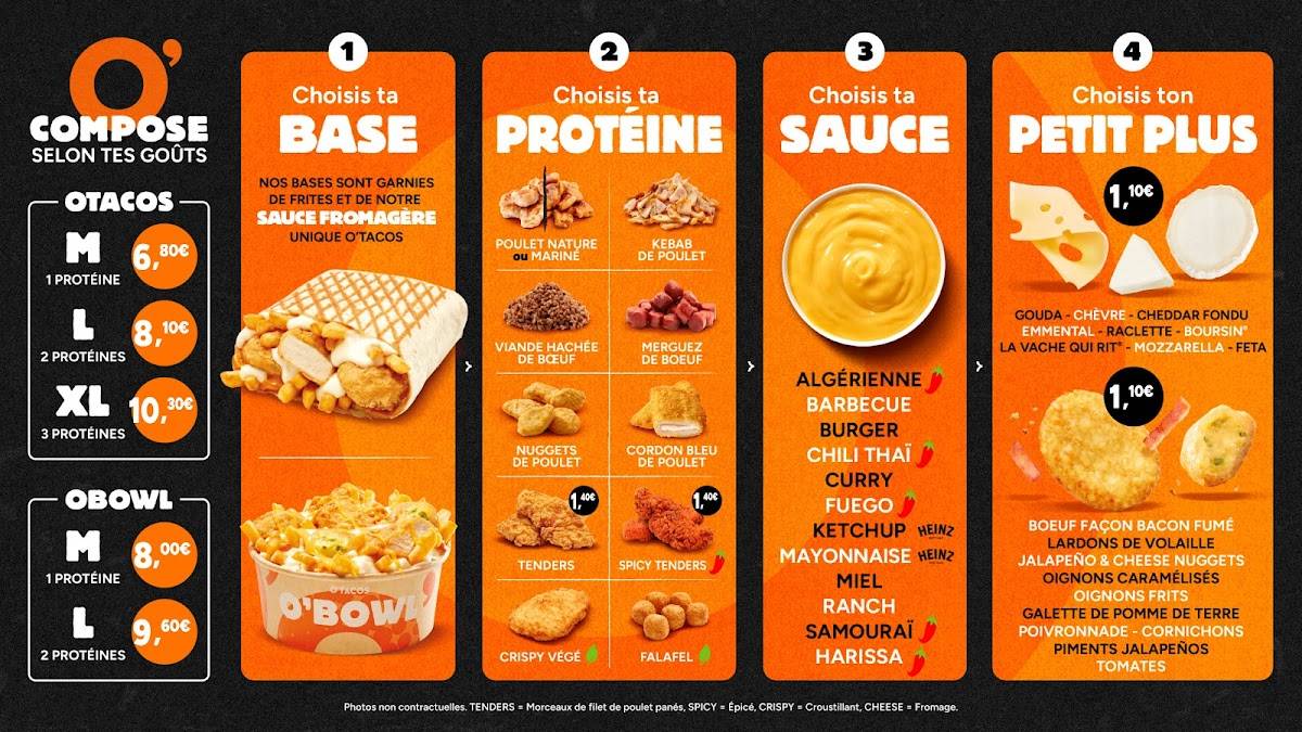 Menu de O'Tacos Rouen Rive Gauche