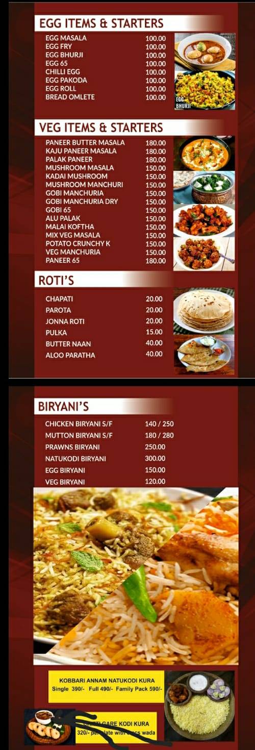 RUCHI RAAJ menu