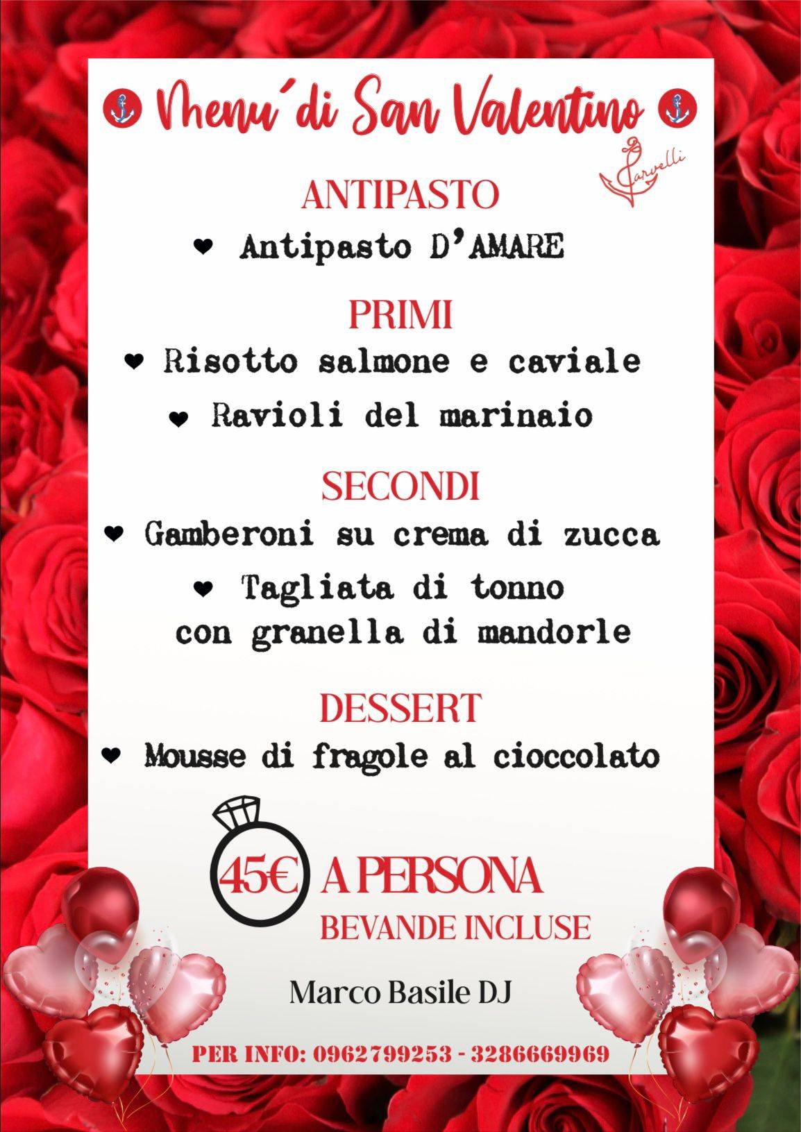 Menu di RISTORANTE L'ANCORA 