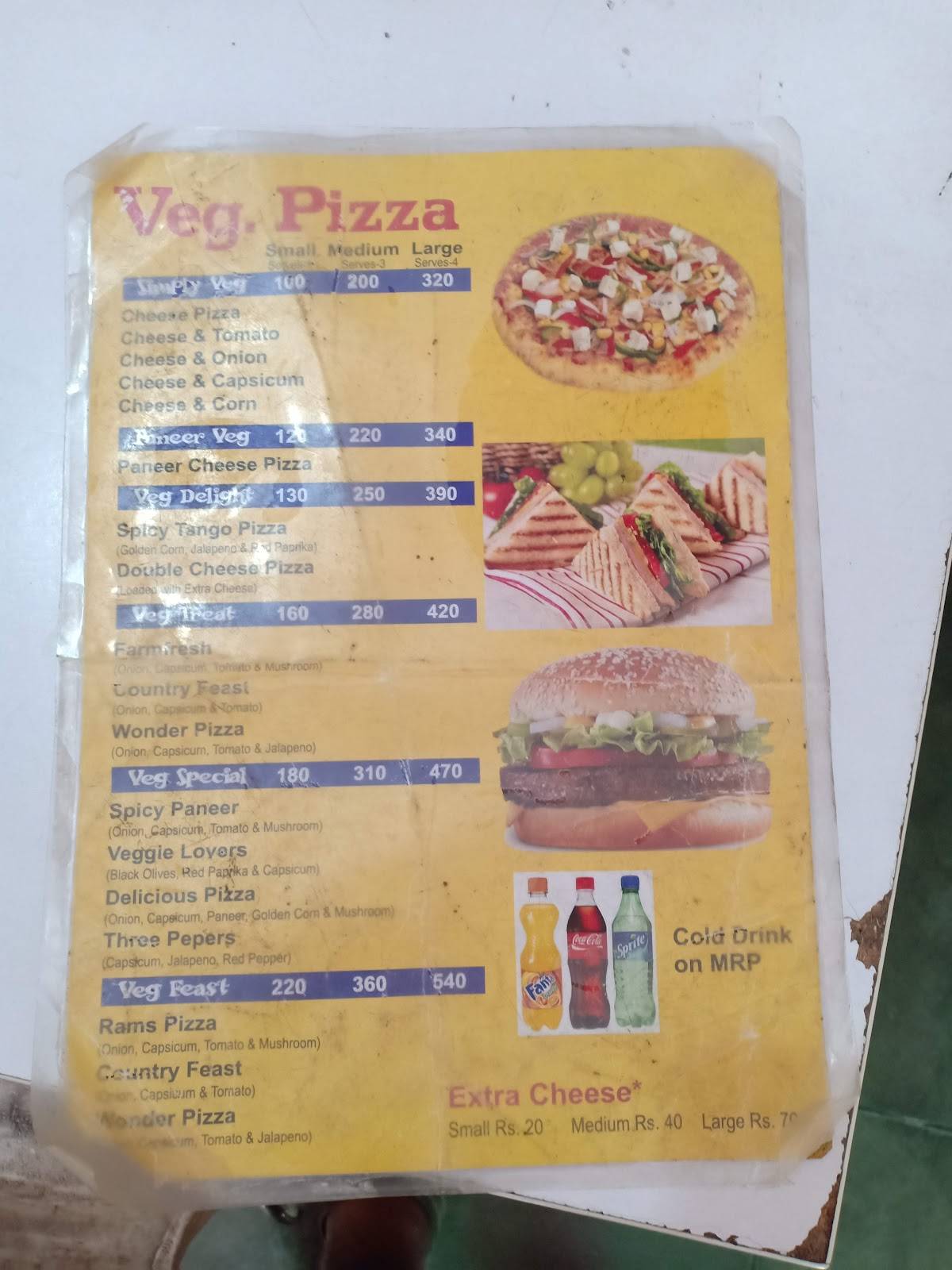 Ram's Pizza menu