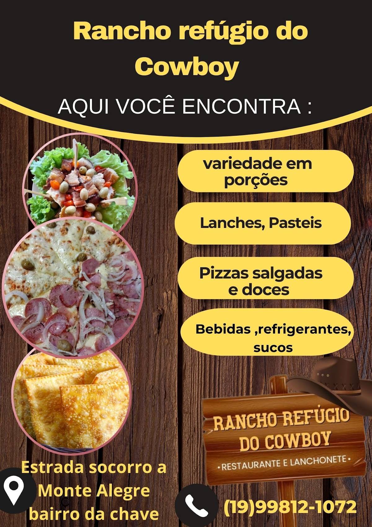 Rancho Refugio do Cowboy cardápio
