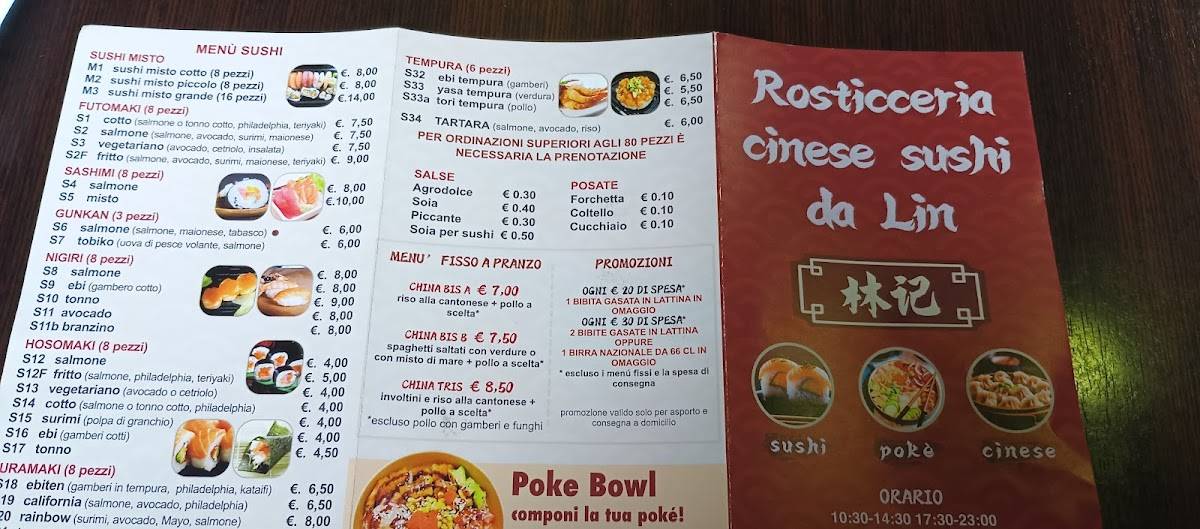 Menu di Rosticceria da Lin 