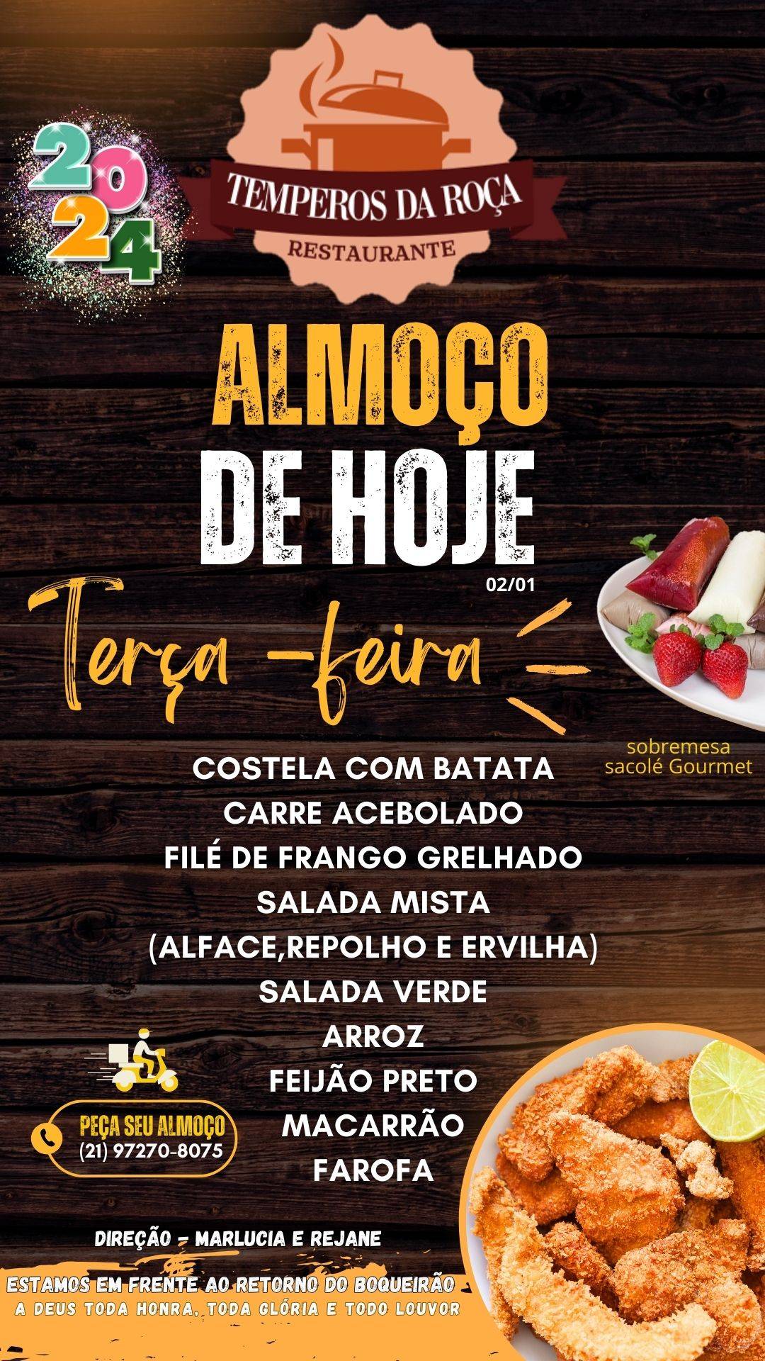 Restaurante TEMPEROS DA ROÇA cardápio