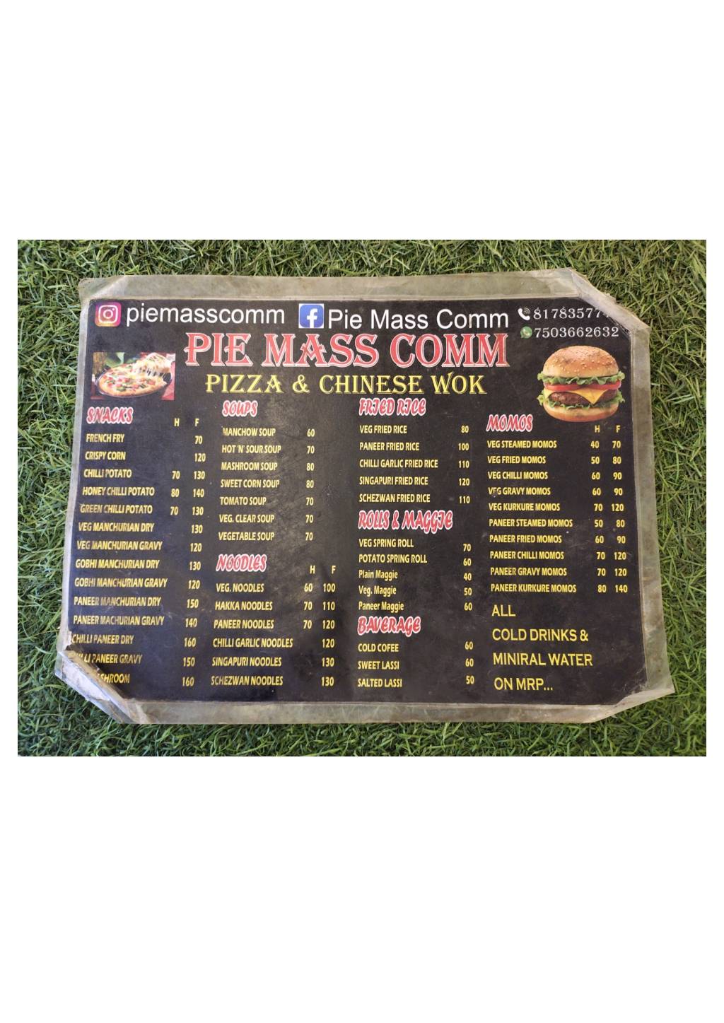 Simran Fast Food menu