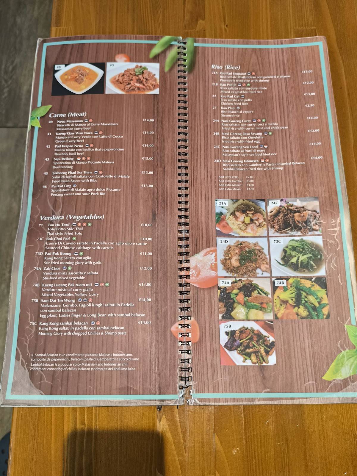Menu di Thai Inn 