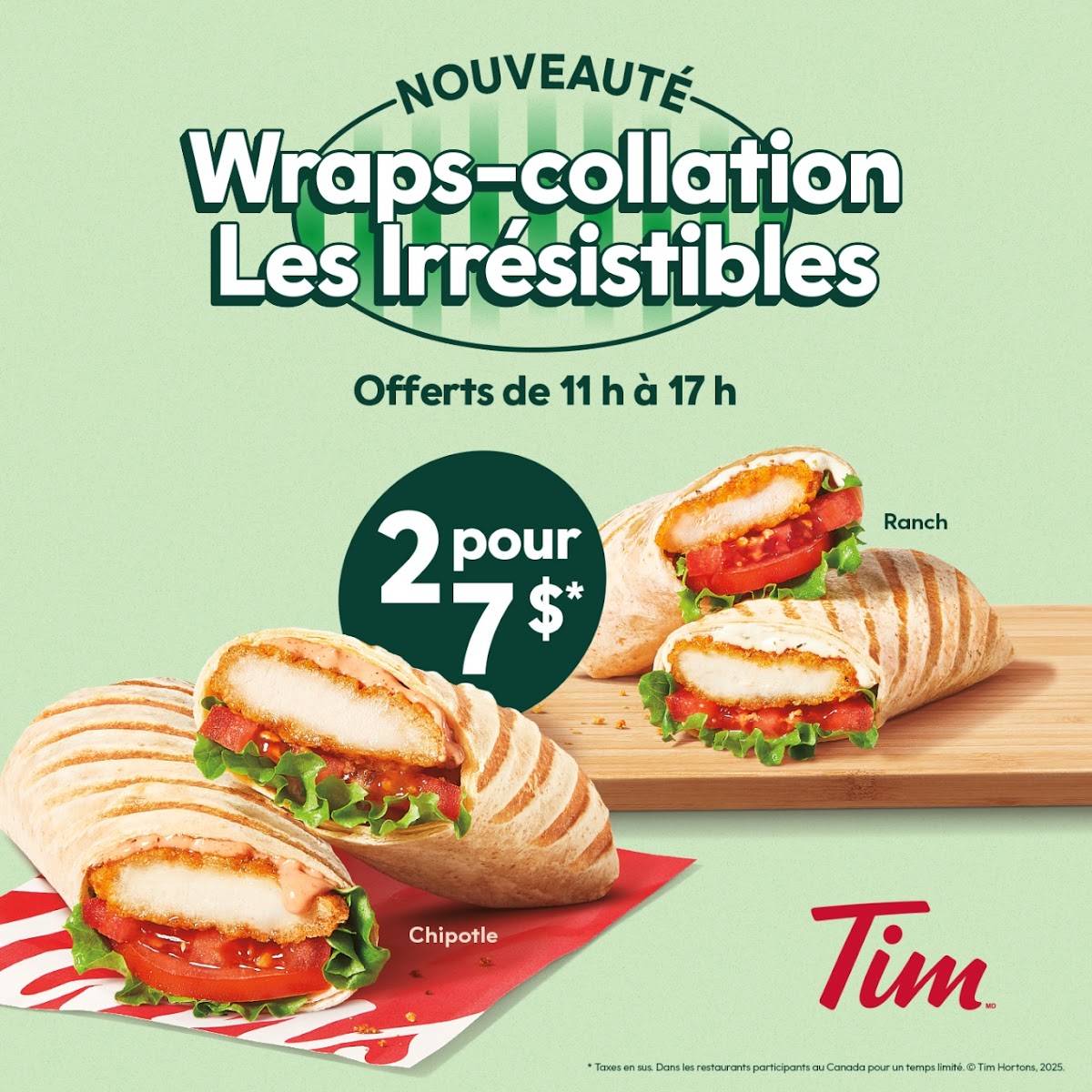 Menu de Tim Hortons