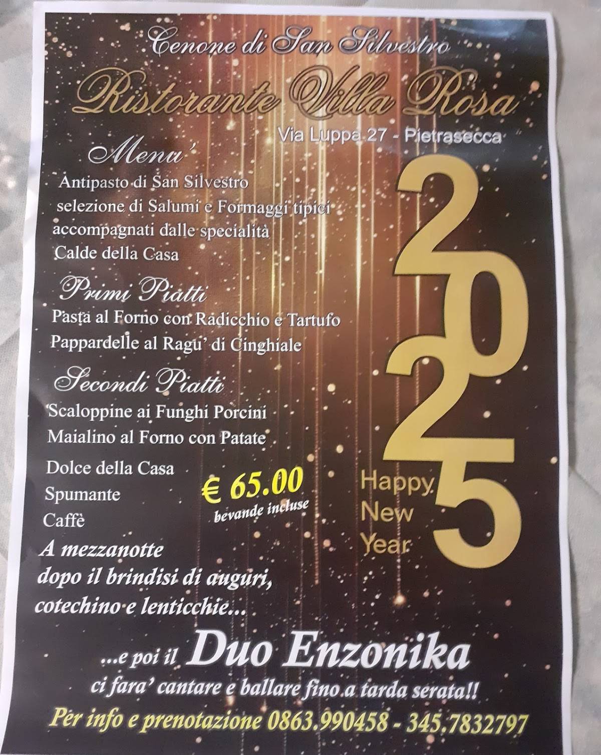 Menu di Villa Rosa Ristorante Pizzeria 