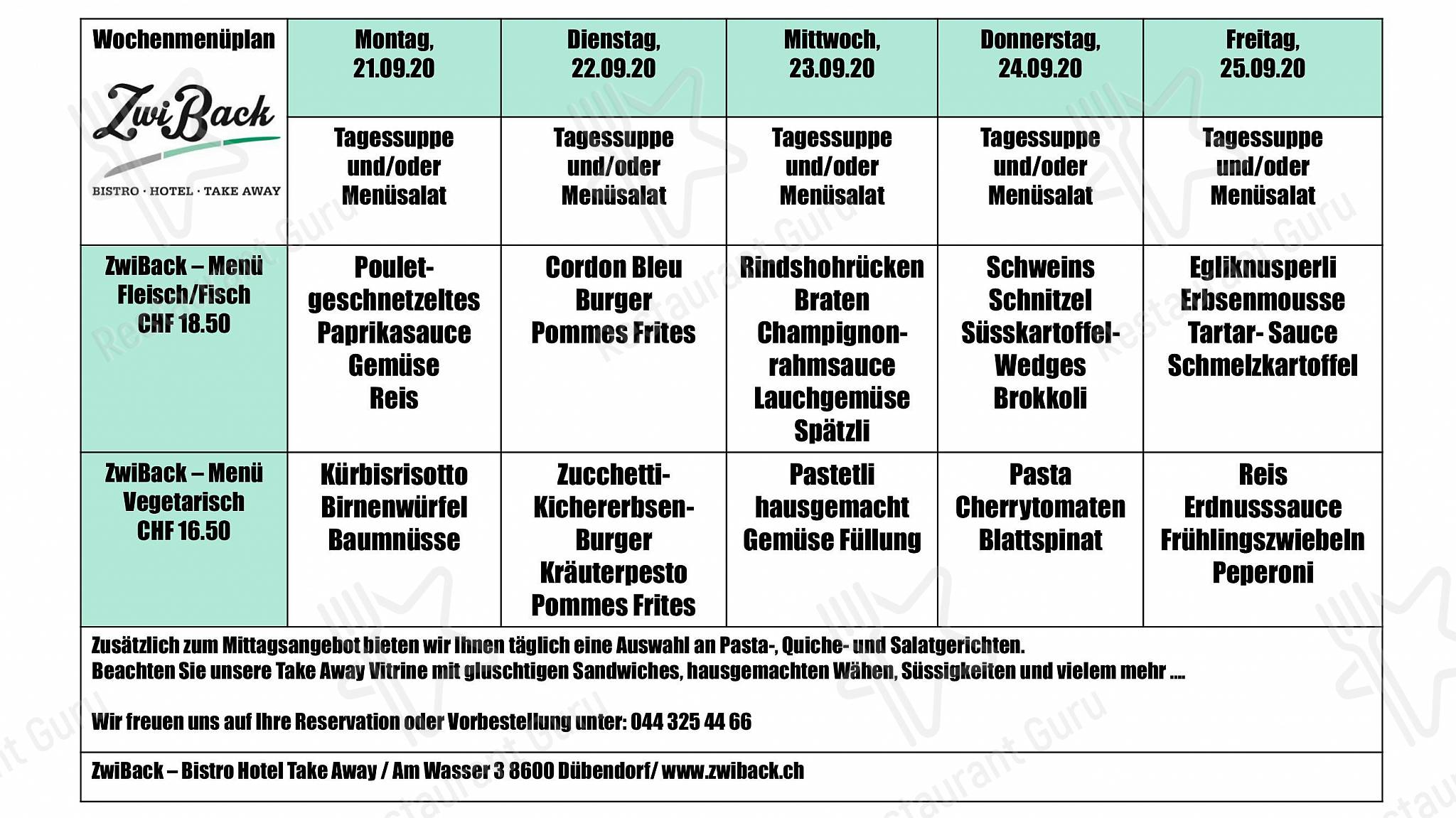 Ночное меню per ZwiBack in Dübendorf