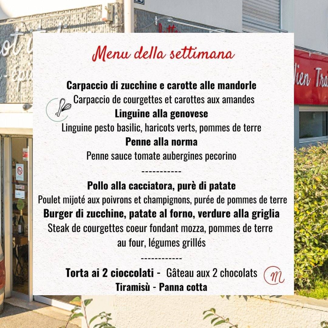 Menu de Bottega Mathi
