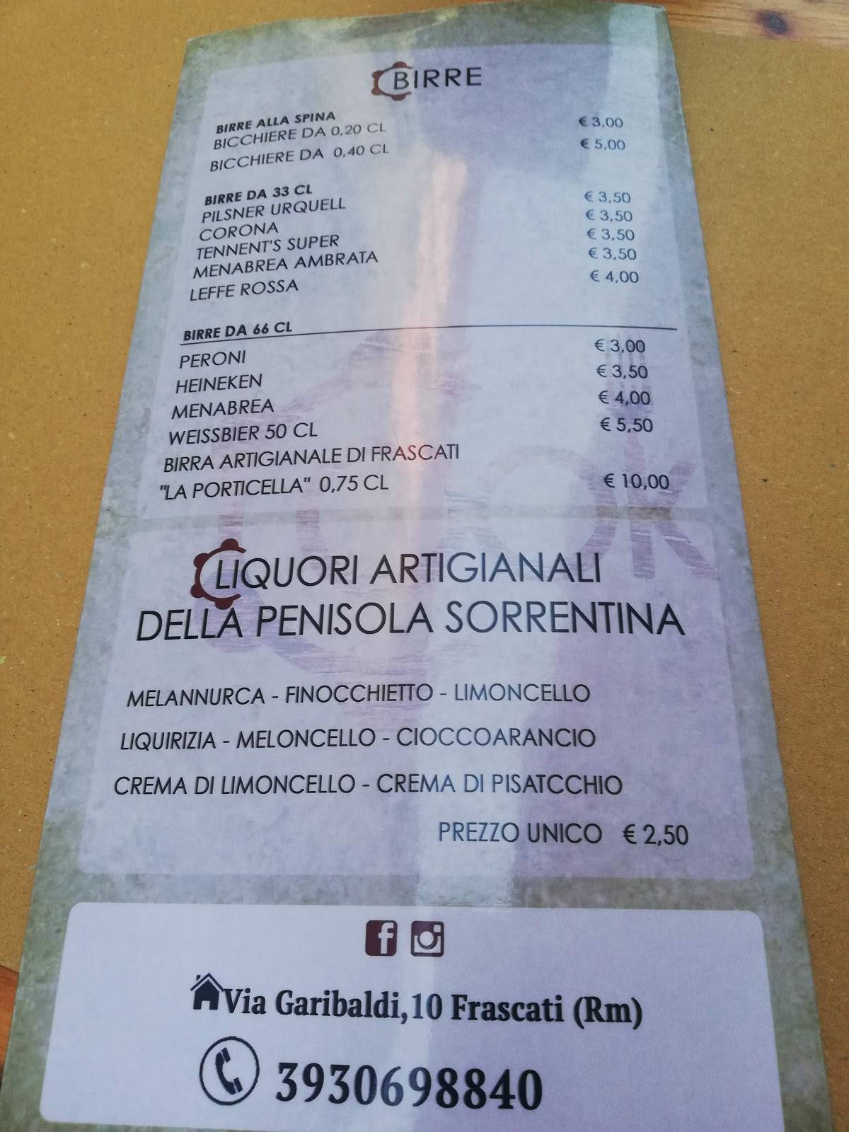 Menu di Cook tarantella 