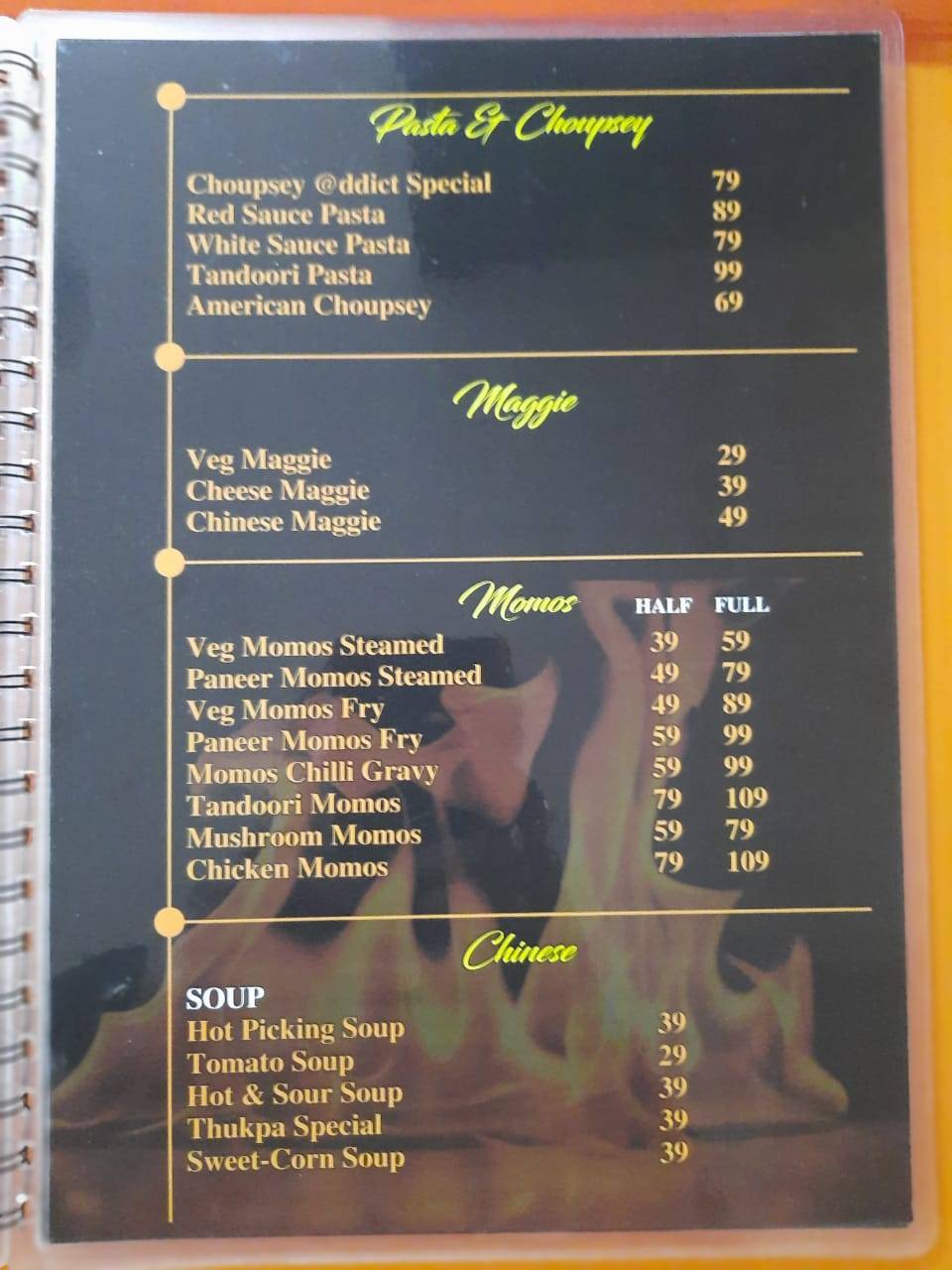 Food Addict Cafe & Restaurant menu