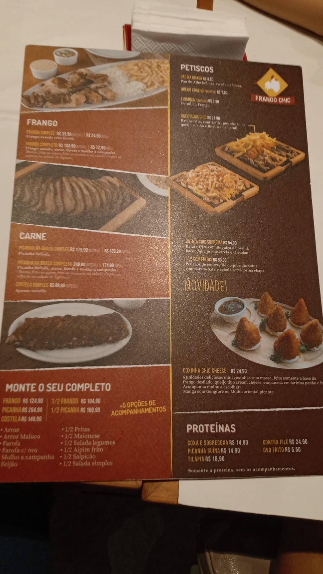 Frango Chic cardápio