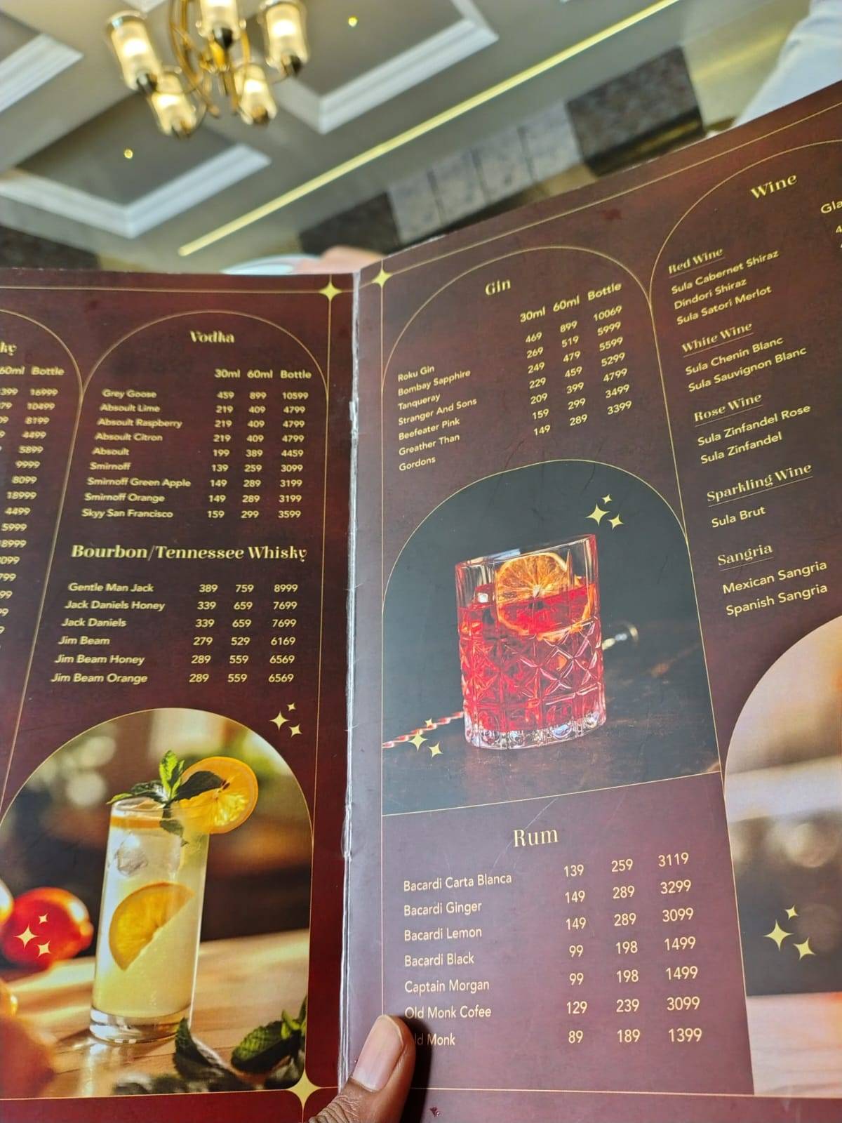 Hotel Rassa Kitchen menu